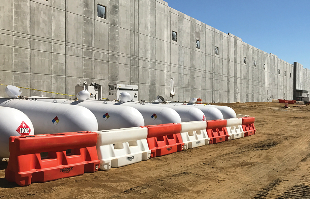 Barriers protect Propane tanks at distribution warehouse 