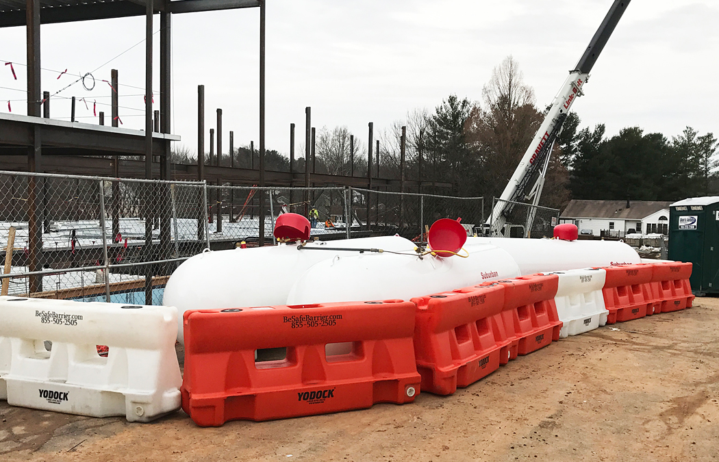 Barriers protect Propane tanks at distribution warehouse 