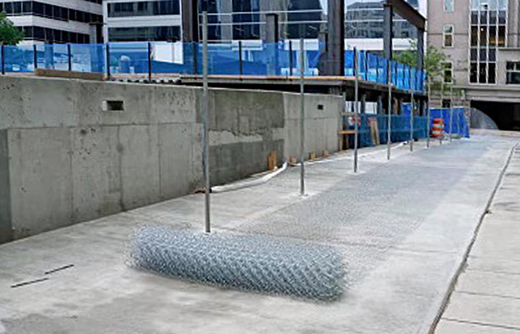 driven fence -concrete installation